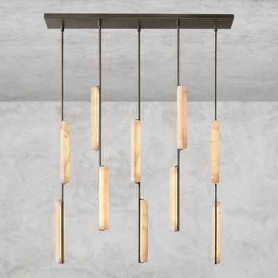 Audaben Alabaster Linear Chandelier 54" - cyranlighting