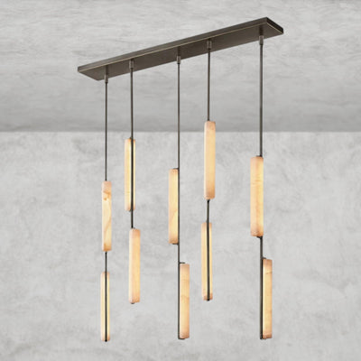 Audaben Alabaster Linear Chandelier 54" - cyranlighting