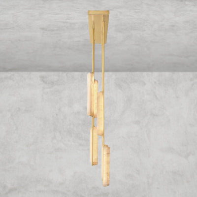 Audaben Alabaster Linear Chandelier 54" - cyranlighting