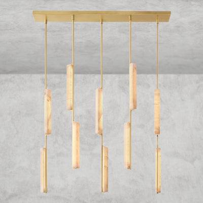 Audaben Alabaster Linear Chandelier 54" - cyranlighting