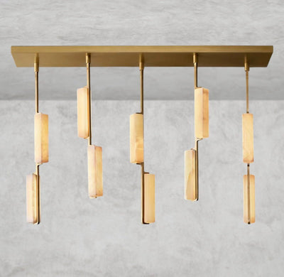 Audaben Alabaster Linear Chandelier 54" - cyranlighting