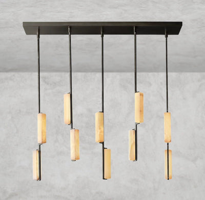 Audaben Alabaster Linear Chandelier 54" - cyranlighting