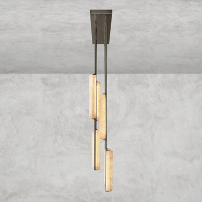 Audaben Alabaster Linear Chandelier 54" - cyranlighting