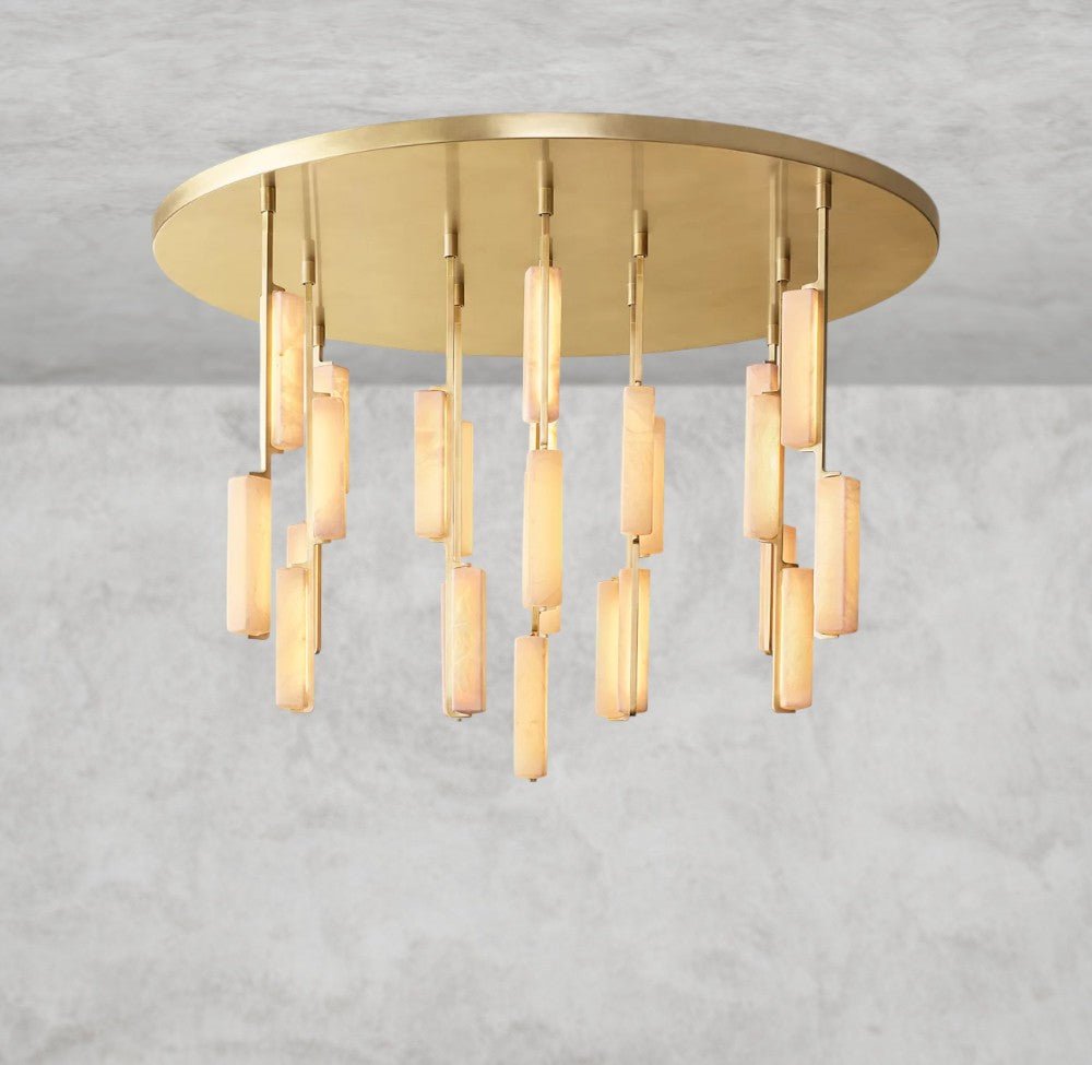 Audaben Alabaster Round Chandelier 24", 40", 56" - cyranlighting
