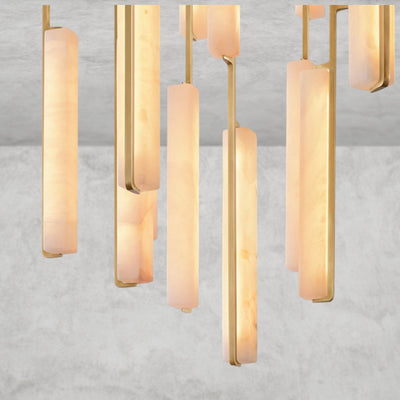 Audaben Alabaster Round Chandelier 24", 40", 56" - cyranlighting