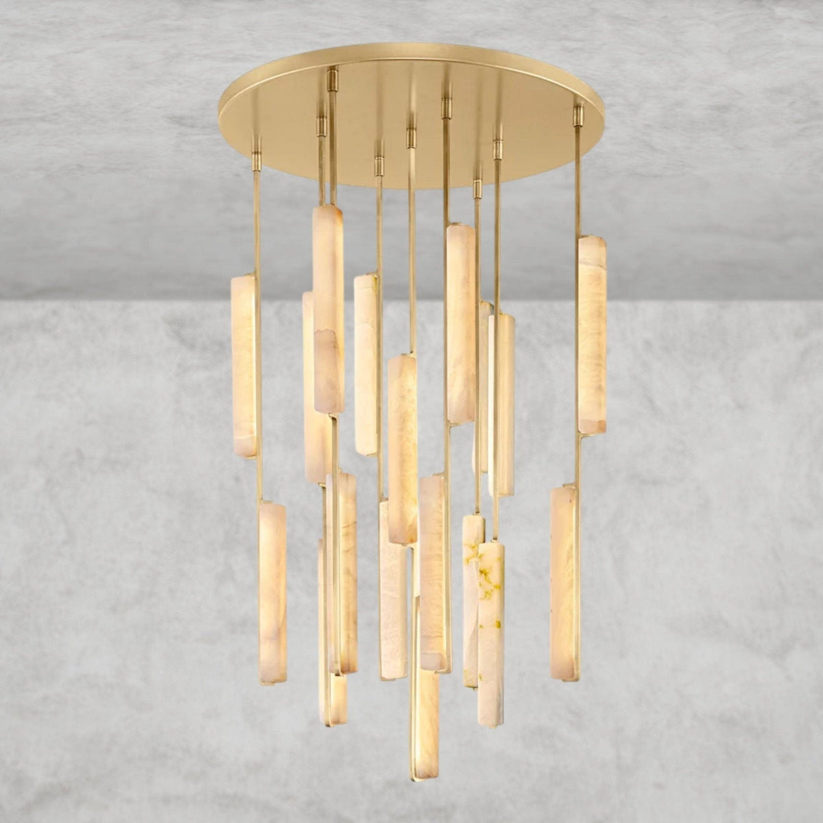 Audaben Alabaster Round Chandelier 24", 40", 56" - cyranlighting