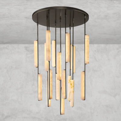 Audaben Alabaster Round Chandelier 24", 40", 56" - cyranlighting