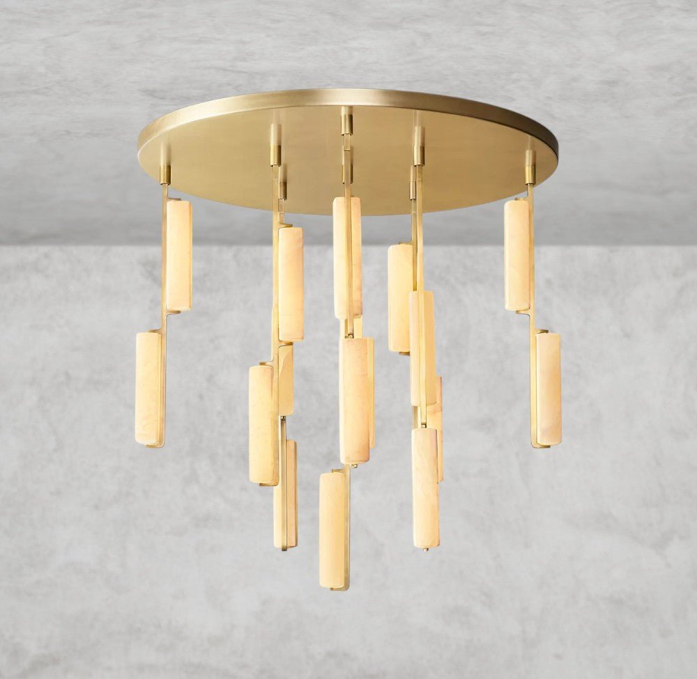 Audaben Alabaster Round Chandelier 24", 40", 56" - cyranlighting