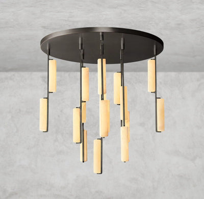 Audaben Alabaster Round Chandelier 24", 40", 56" - cyranlighting