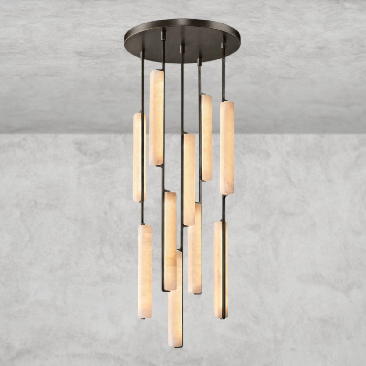 Audaben Alabaster Round Chandelier 24", 40", 56" - cyranlighting