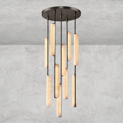 Audaben Alabaster Round Chandelier 24", 40", 56" - cyranlighting