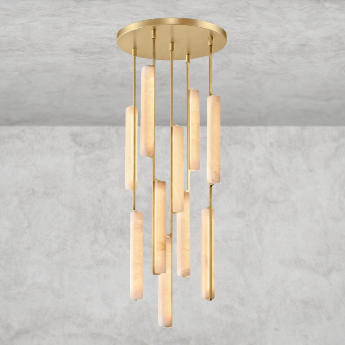 Audaben Alabaster Round Chandelier 24", 40", 56" - cyranlighting