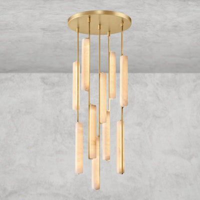 Audaben Alabaster Round Chandelier 24", 40", 56" - cyranlighting