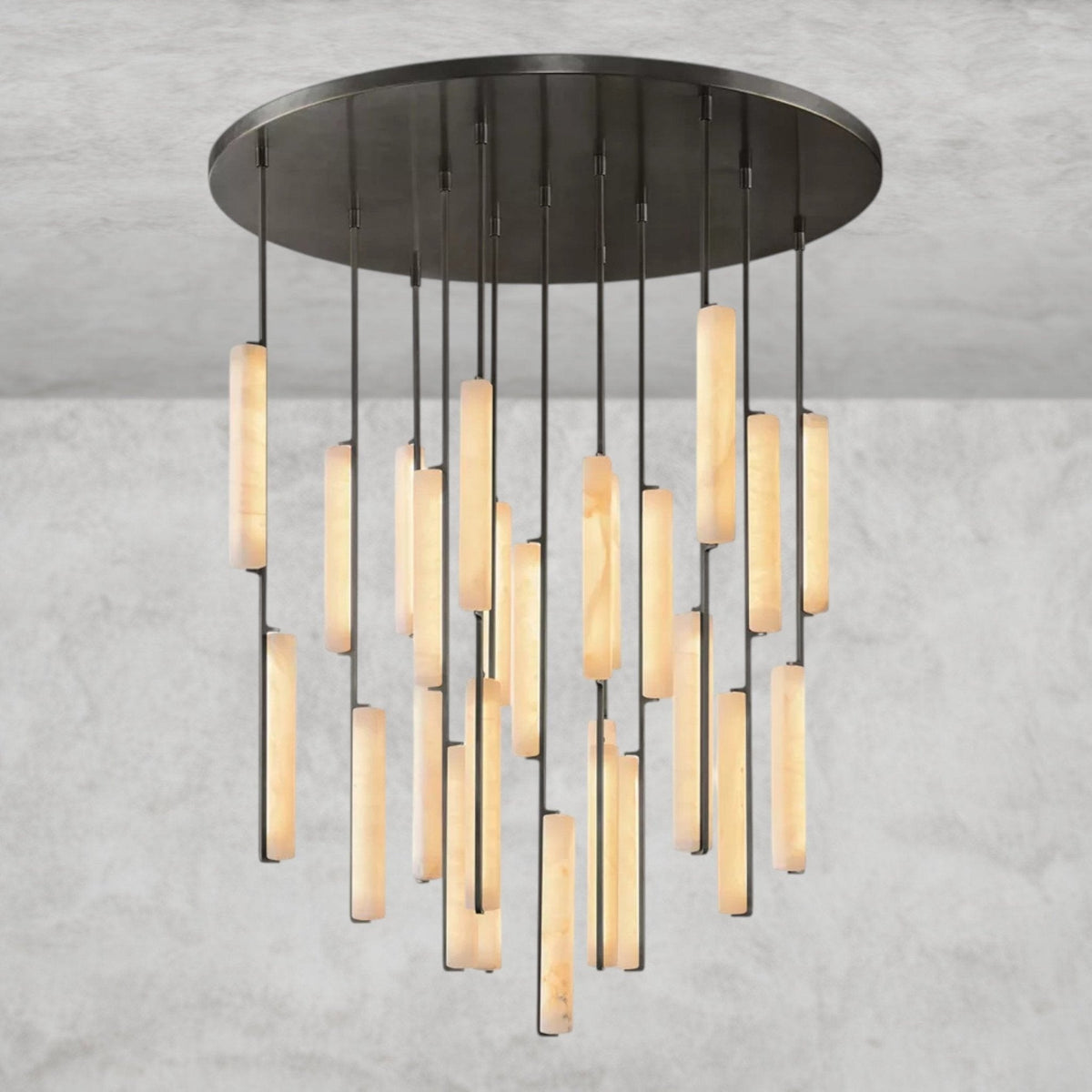 Audaben Alabaster Round Chandelier 24", 40", 56" - cyranlighting