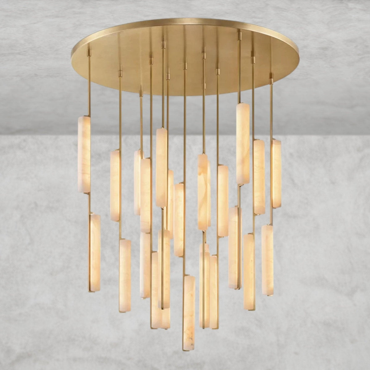 Audaben Alabaster Round Chandelier 24", 40", 56" - cyranlighting