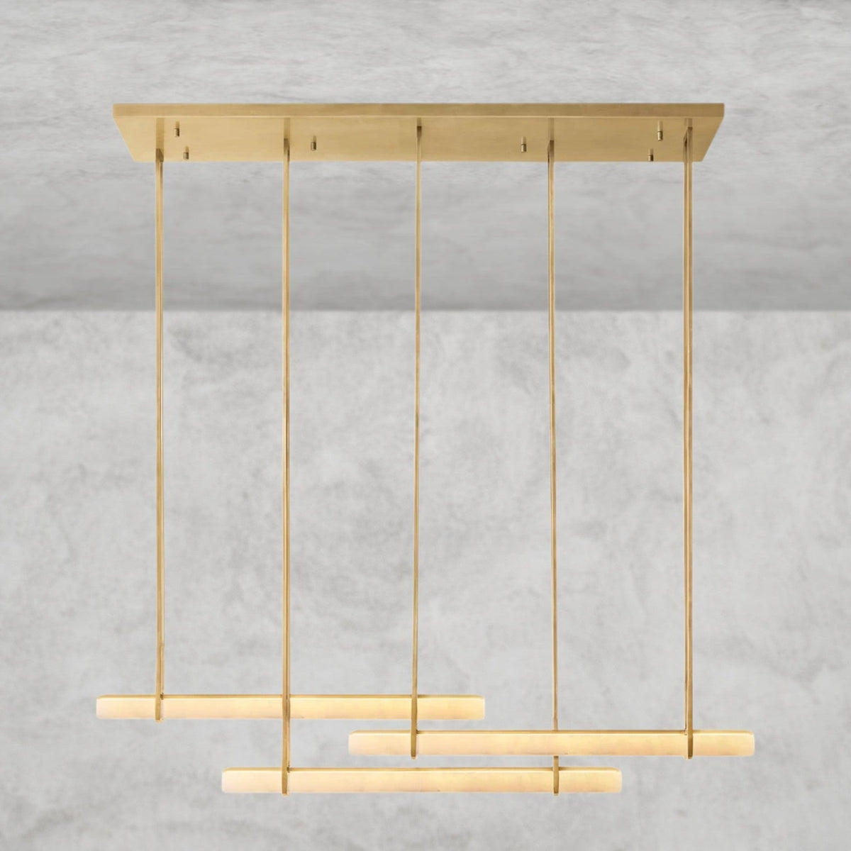 Audaben Alabaster Triple Bar Linear Chandelier - cyranlighting