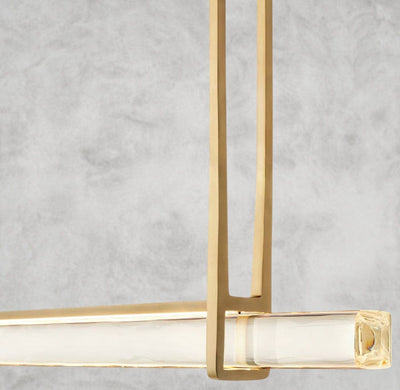 Audaben Crystal Linear Single Bar Chandelier - Cyran Lamps