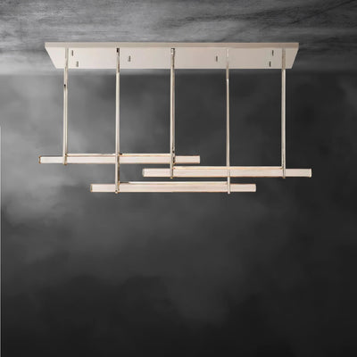 Audaben Crystal Triple Bar Linear Chandelier 60", 72" - Cyran Lamps