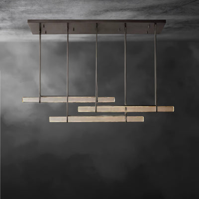 Audaben Crystal Triple Bar Linear Chandelier 60", 72" - Cyran Lamps