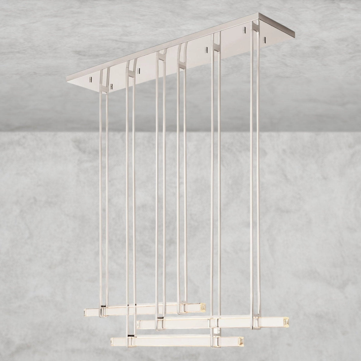 Audaben Crystal Triple Bar Linear Chandelier 60", 72" - Cyran Lamps