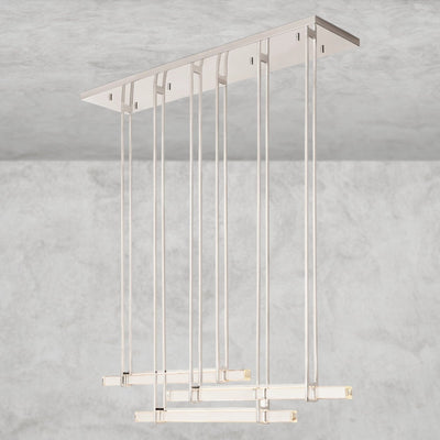 Audaben Crystal Triple Bar Linear Chandelier 60", 72" - Cyran Lamps