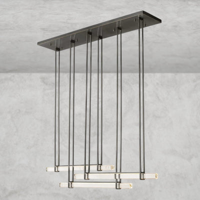 Audaben Crystal Triple Bar Linear Chandelier 60", 72" - Cyran Lamps