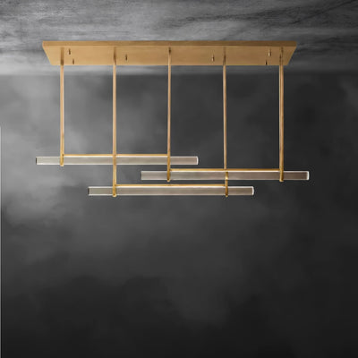 Audaben Crystal Triple Bar Linear Chandelier 60", 72" - Cyran Lamps