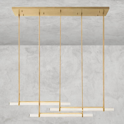 Audaben Crystal Triple Bar Linear Chandelier 60", 72" - Cyran Lamps