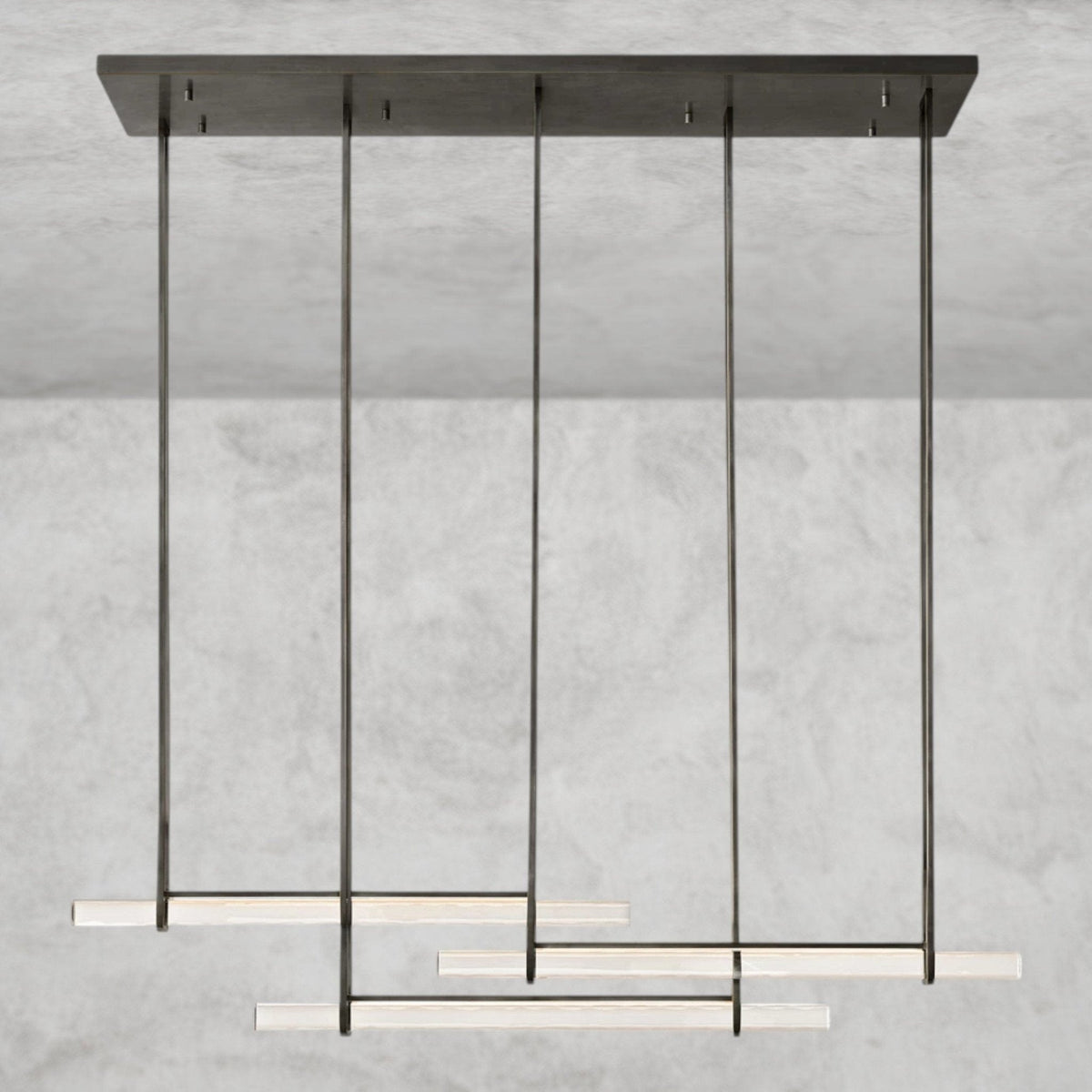 Audaben Crystal Triple Bar Linear Chandelier 60", 72" - Cyran Lamps
