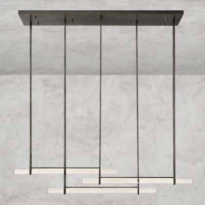 Audaben Crystal Triple Bar Linear Chandelier 60", 72" - Cyran Lamps