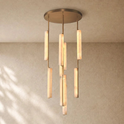 Audubom Alabaster Round Chandelier - 24’’ / Brass / Classic