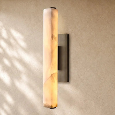 Audubom Alabaster Single Sconce - 19’’ / Bronze
