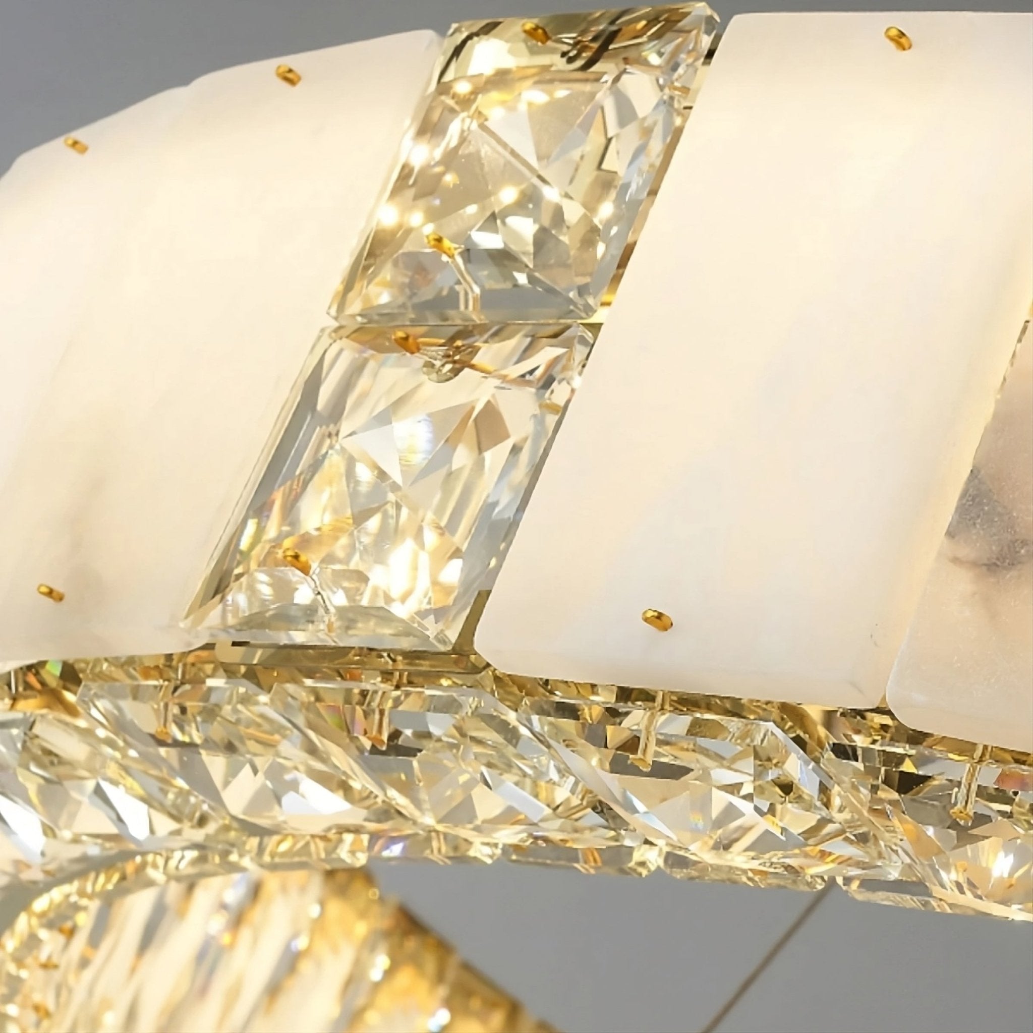 Aurelia Marble & Crystal Chandelier - cyranlamps