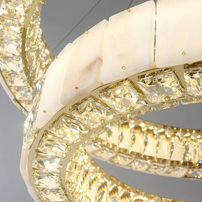 Aurelia Marble & Crystal Chandelier - cyranlamps