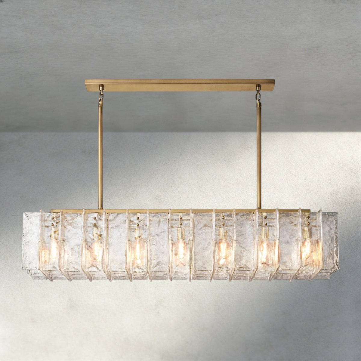 Aurelle Clear Glass Linear Chandelier - Cyran Lamps