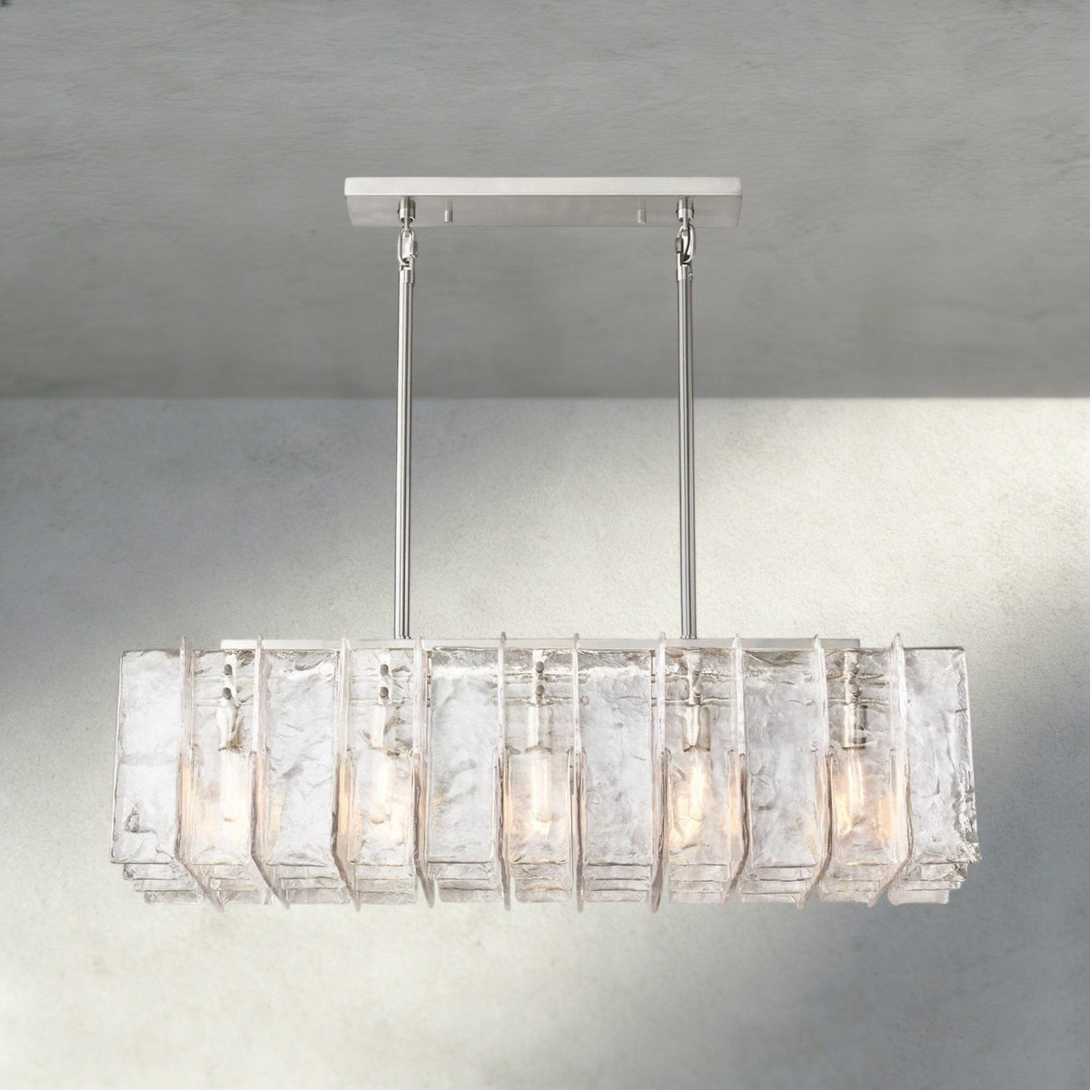 Aurelle Clear Glass Linear Chandelier - Cyran Lamps