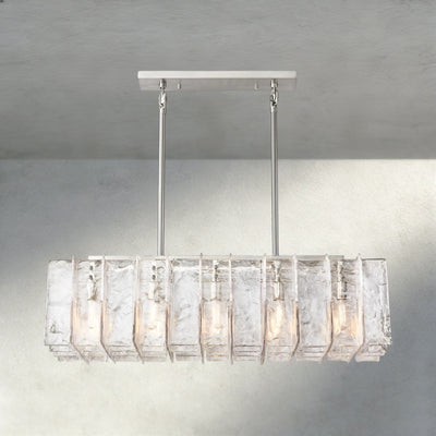 Aurelle Clear Glass Linear Chandelier - Cyran Lamps