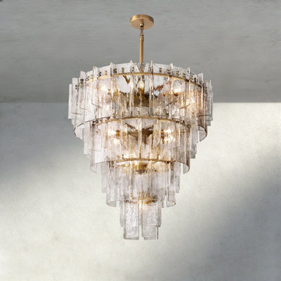 Aurelle Clear Glass Tiered Round Chandelier - Cyran Lamps