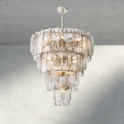 Aurelle Clear Glass Tiered Round Chandelier - Cyran Lamps