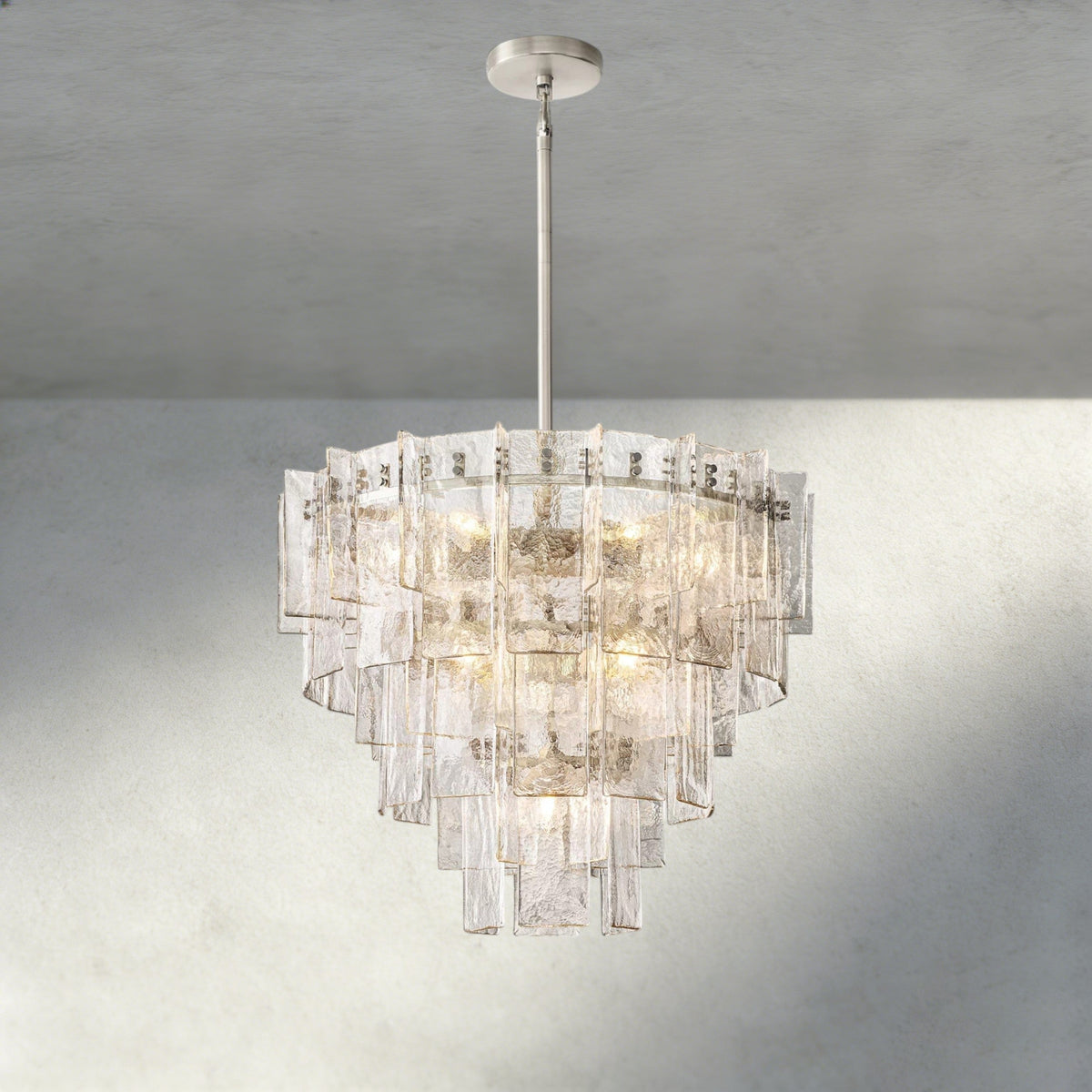 Aurelle Clear Glass Tiered Round Chandelier - Cyran Lamps