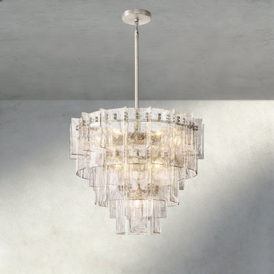 Aurelle Clear Glass Tiered Round Chandelier - Cyran Lamps