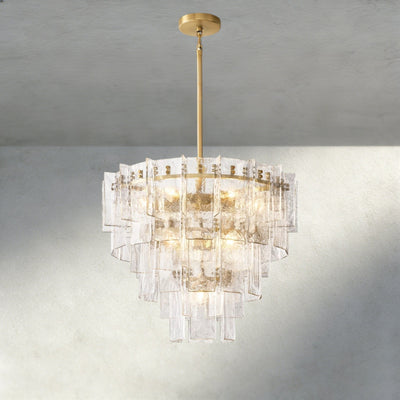 Aurelle Clear Glass Tiered Round Chandelier - Cyran Lamps