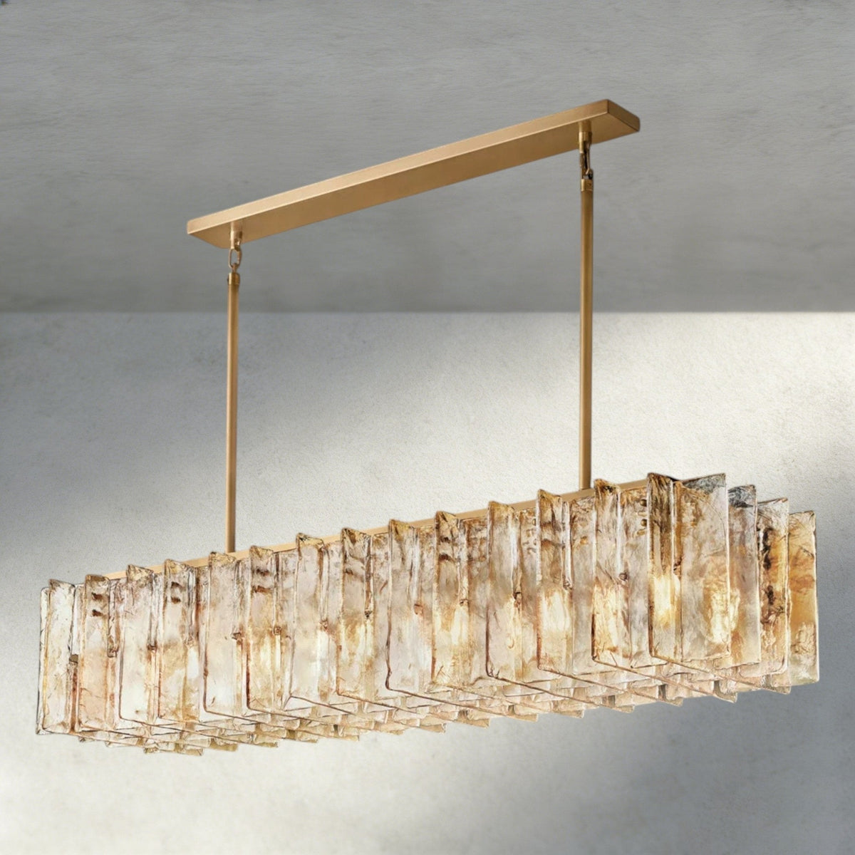 Aurelle Smoke Glass Linear Chandelier - Cyran Lamps