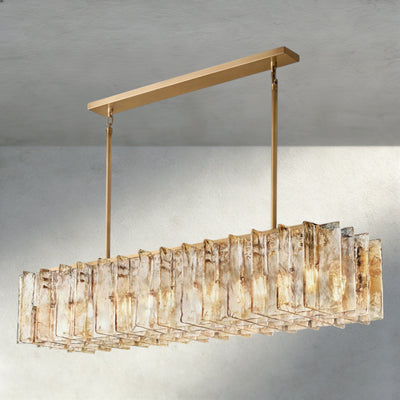 Aurelle Smoke Glass Linear Chandelier - Cyran Lamps
