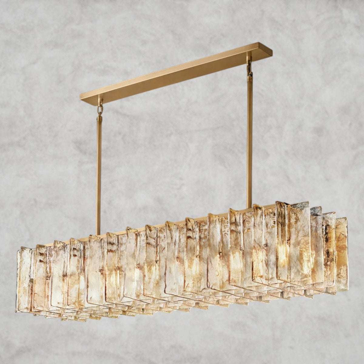 Aurelle Smoke Glass Linear Chandelier - Cyran Lamps