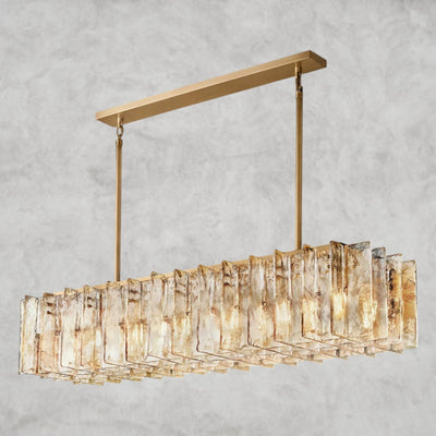 Aurelle Smoke Glass Linear Chandelier - Cyran Lamps