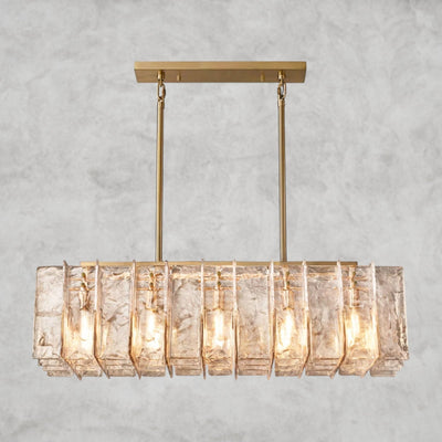 Aurelle Smoke Glass Linear Chandelier - Cyran Lamps