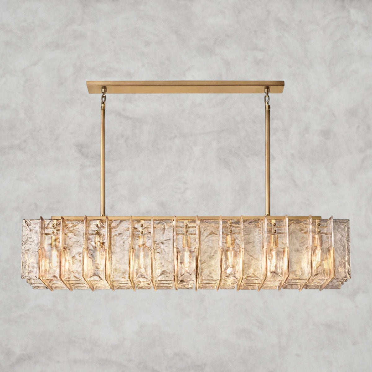 Aurelle Smoke Glass Linear Chandelier - Cyran Lamps