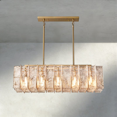 Aurelle Smoke Glass Linear Chandelier - Cyran Lamps