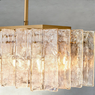 Aurelle Smoke Glass Linear Chandelier - Cyran Lamps